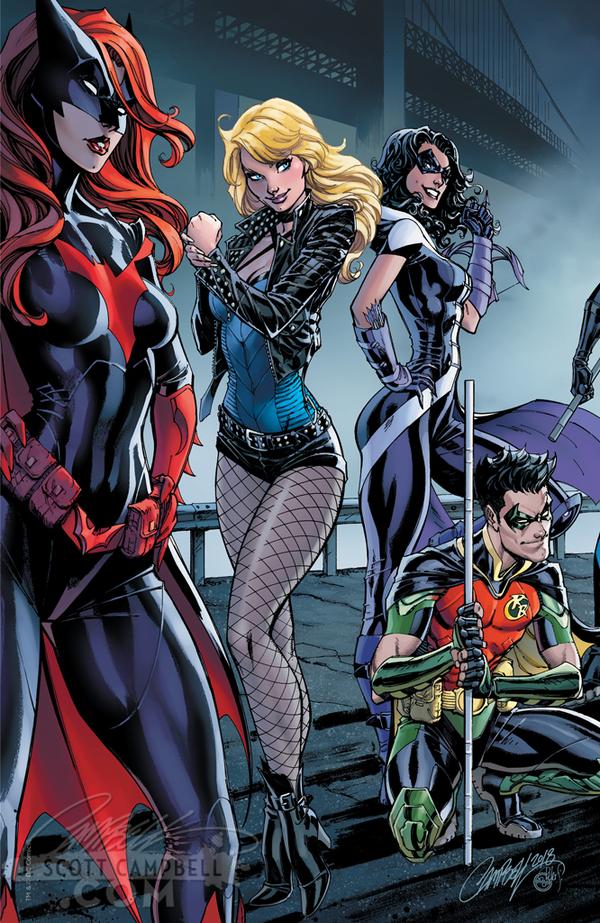 The Groom's Side, Cover B Robin, Huntress, Black Canary, and Batwoman